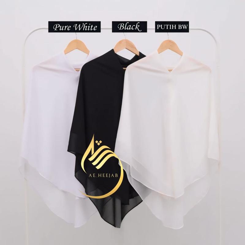 {SET CADAR} JILBAB SYAR'I SEGI EMPAT INSTAN JUMBO PREMIUM | TUDUNG HAFIZAH Bisnis Pad Muslim Layer Doll Ceruty Sifon Kerudung 7