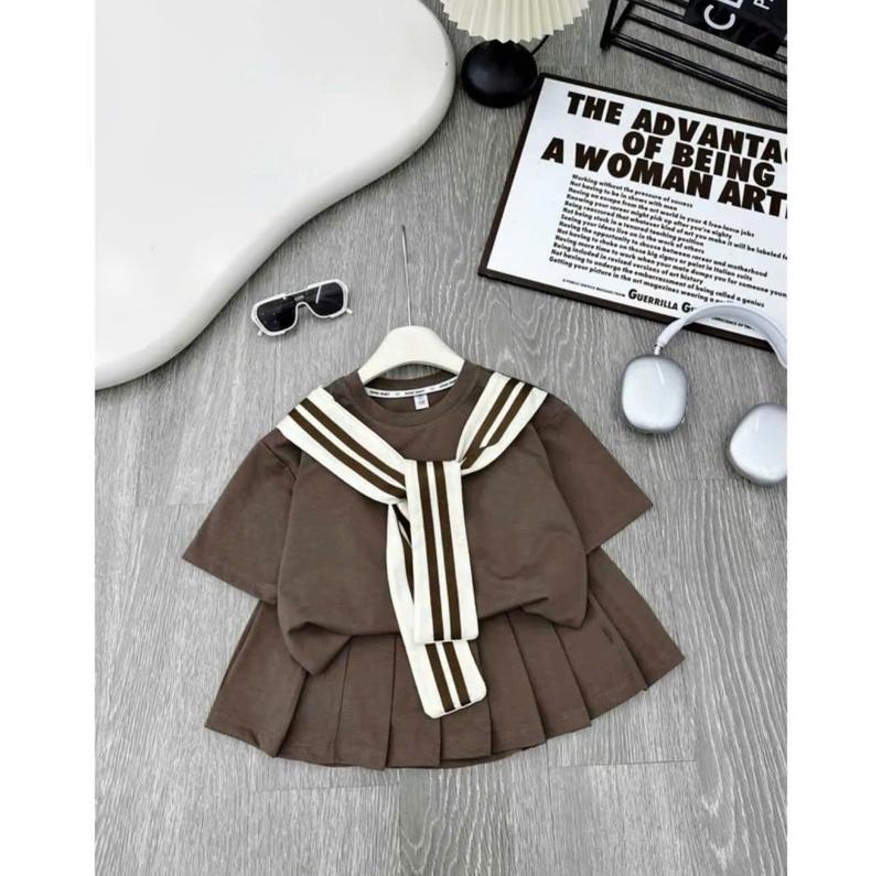 váy xếp ly 3 chi tiết thêu ngựa dễ thương cho bé gái size 9-44kg