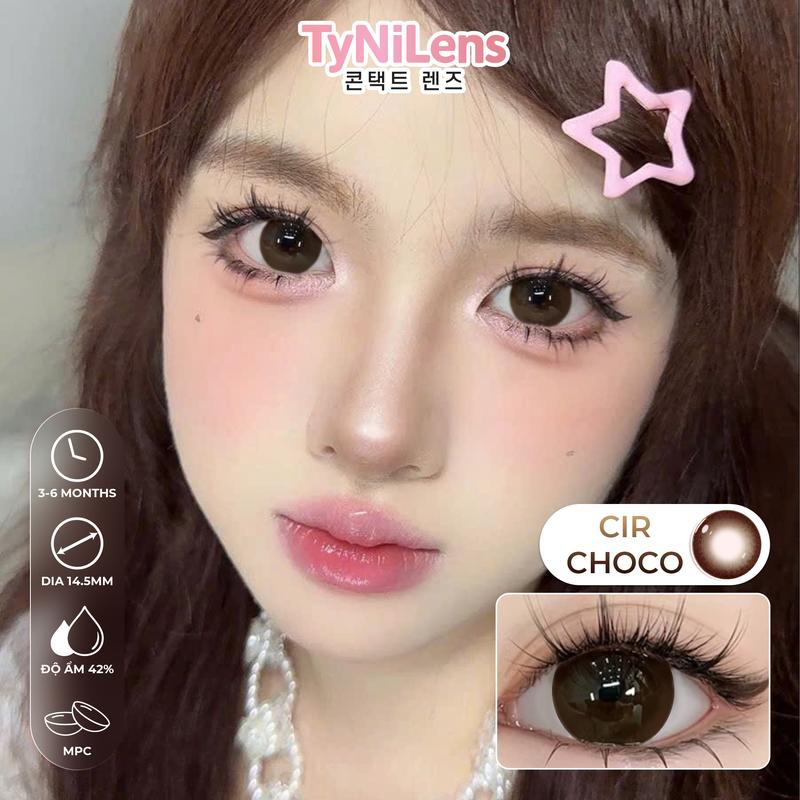 Lens Mắt Nâu Baby TyNiLens CIR CHOCO giãn tròng to 14.5mm cận 0-8 độ tặng kèm khay dụng cụ [chất liệu MPC cao cấp]