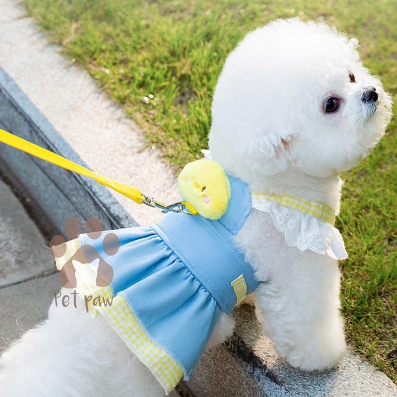 Petpaw Baju Anjing Kucing Zoey Dress Harness Baju Tali Tuntun Leash Set Hewan Anabul 4