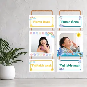 [COD] Handmadeku -Dekorasi Gantung Aesthetic Foto anak reques nama anak dan tanggal lahir anak Kotak