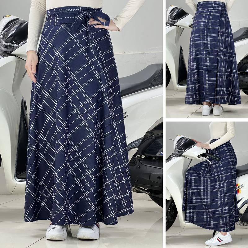 [Tặng vớ lót lông] váy chống nắng cột dây freesize eo dưới 100cm dài 96cm Nữ Women