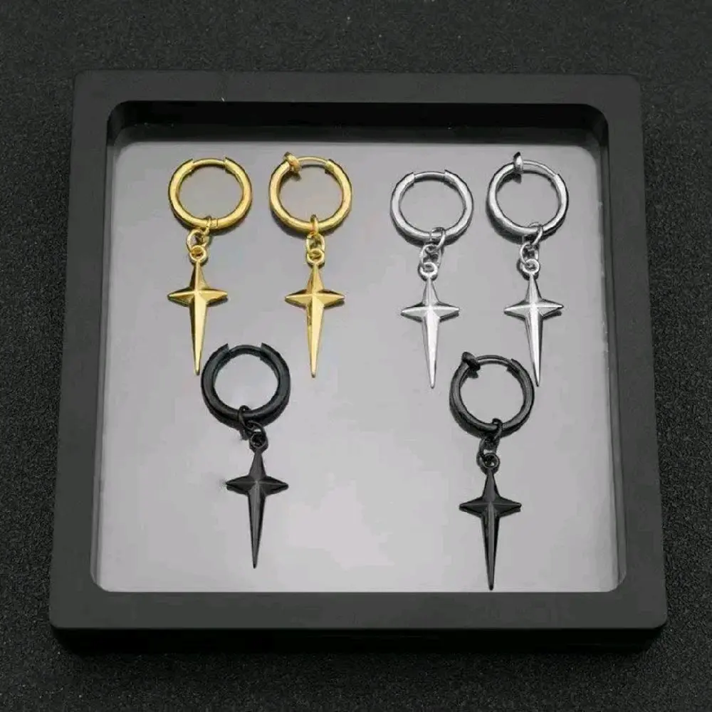 ANTING BINTANG FULL MODEL RING TERLARIS PRIA DAN WANITA Silver Titanium Earrings