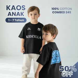 [KIDZILLA] T-Shirt Anak Casual Kidzilla Original Bahan Full Katun 24s  - Baju Kaos Anak Trendy Oversize untuk 1 Sampai 7 Tahun