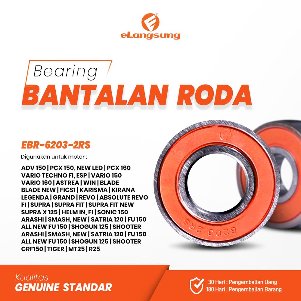 Bearing Klahar 6203 17X40X12Mm Original Elangsung Garansi 6 Bulan
