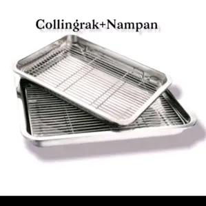 1set nampan dan cooling peniris minyak/nampan serbaguna/peniris minyak Kitchenware Stainless Steel