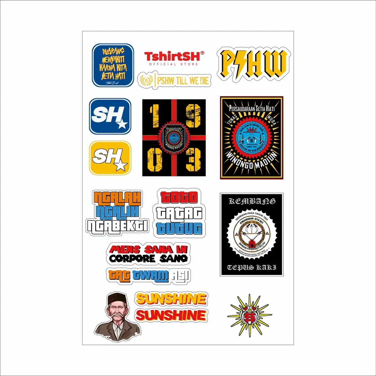 STIKER PSHW VYNIL GLOSSY TERBARU ANTI AIR SUDAH POTONG CUTTING