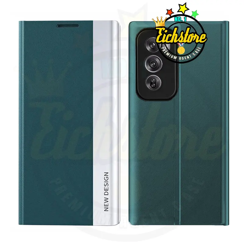Casing Electro untuk Oppo Reno 12 5G Smart Windows Flip Case Casing HP Premium Super Full 360 Degree Mewah Flip Cover Auto Lock Case Kesing Kulit COD Bayar Di Tempat 1