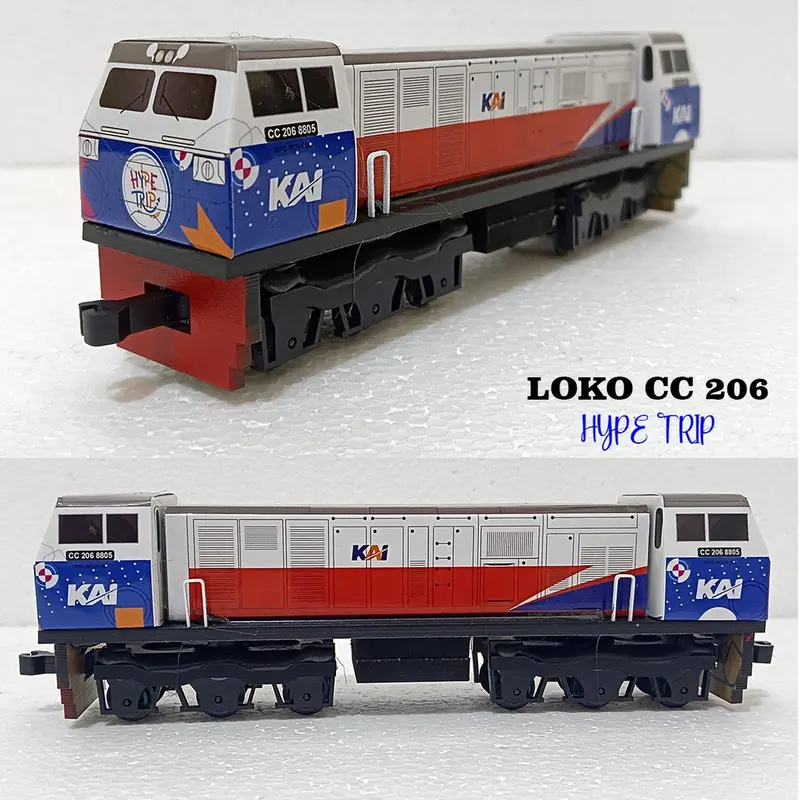 Kereta Api Indonesia - Lokomotif dan Gerbong (Handmade) 5