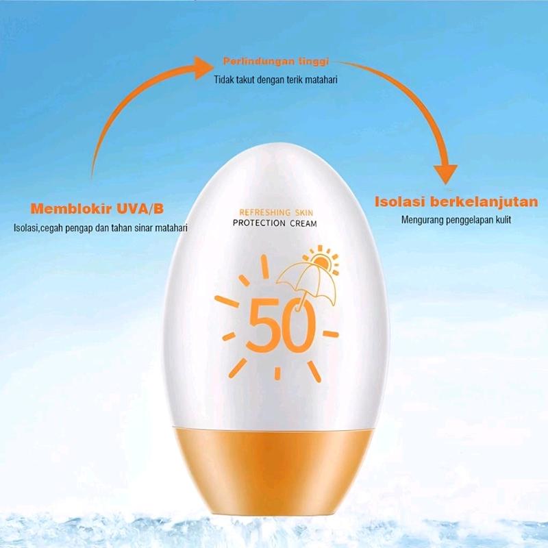 SPF 50 Sunscreen Whitening Sunblock Cream Wajah Dan Badan Sunscreen Sun Protect & Moisture Pelindung dari Sinar Matahari UV Protection Cream Tidak Lengket Tahan Air Double Whitening Lightweight Refreshing Mencegah Penuaan Dini 1