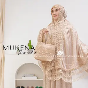 ALIF GALLERY - Mukena Dewasa Jumbo Premium Silk Renda Mewah Terbaru Zea Series Muslim  Cantik Wanita Mukenah