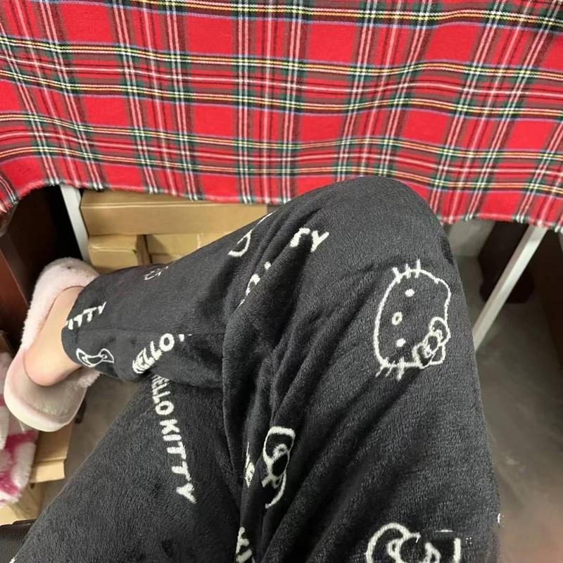 Product Introduction of Seluar flanel Hello Kitty, Berkualiti Tinggi, Untuk Wanita, Musim Sejuk dan Sejuk, Penuh Peluru, Gemuk, Panas, Seluar Lelaki, Rekaan Kadbod, Persembahan Baharu 2024 14
