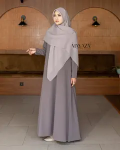Bella Dress Abaya Gamis Umroh Elegan Busui Muslimah Bahan Lembut Halus Flowy Adem - Mayaza