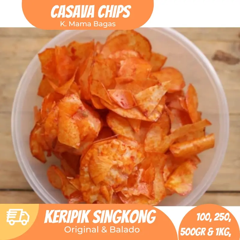 Keripik singkong Original Asin gurih Balado Keripik Singkong Kriuk Makanan cemilan singkong goreng Keripik Asli Homemade Camilan Manis Pedas 0