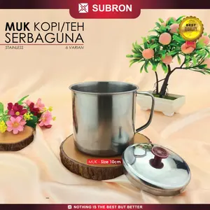 SUBRON Muk Stainless 10 cm 550ml Cangkir Serbaguna Kopi Teh Susu Murah Kitchenware