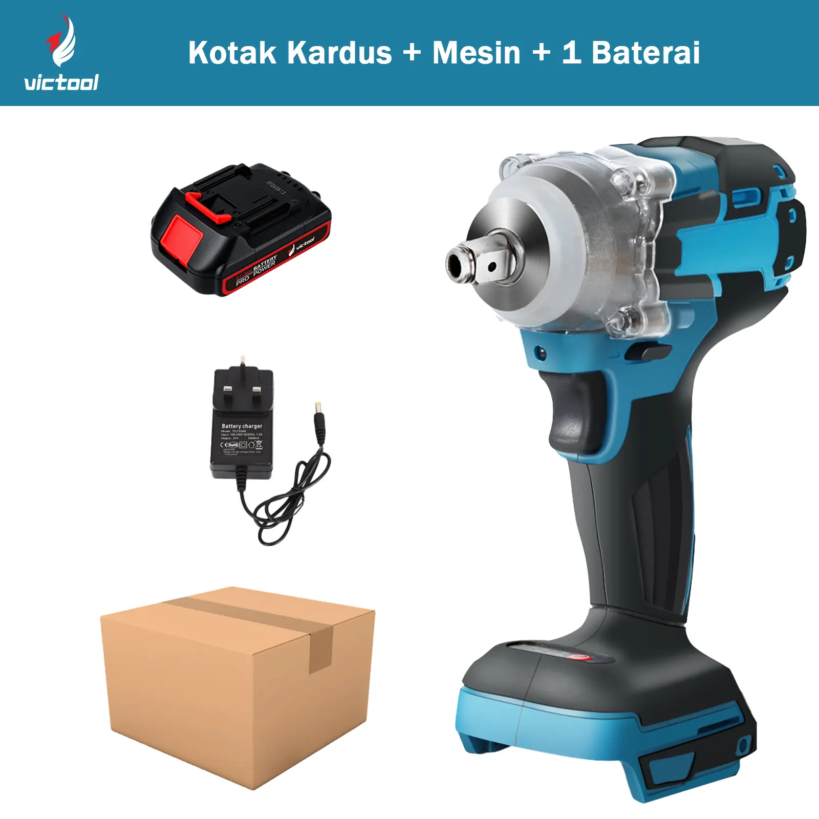 Kotak Kardus + Mesin + 1 Baterai