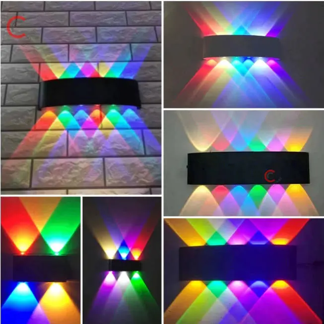 12leds Lampu Dinding Led Lampu warna-warni Outdoor Minimalis Hias Taman Lampu Tembok Anti Air Lampu Dinding