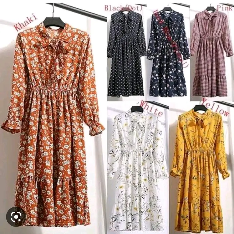 Blouse Korea Wanita Full Motif Bunga Atasan Panjang - Baju 3