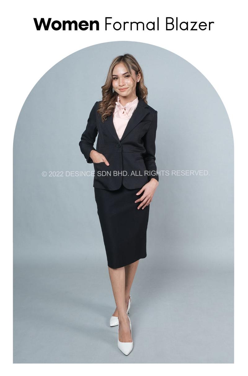 Product Introduction of DESINCE Women Blazer Black Coat Plus Size Outerwear Formal Office Casual Wear Blazer Wanita WT 050 Cardigan 1
