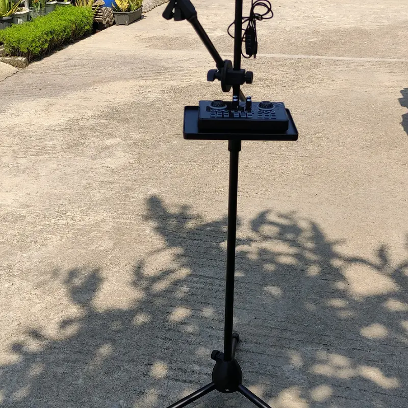 PAKET TRIPOD LIVE STREAMING STAND AUDIO HOLDER 2HP RING LIGHT HOLDER PANJANG STAND RINGLIHT CAMERA LED PAKET TRIPOD TRAY SOUNDCARD DUDUKAN SOUND CARD KOMPLIT 4