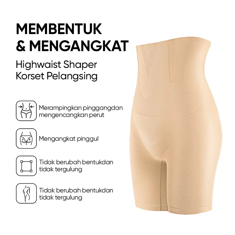 Celana kosset yang tanpa memakai celana dalam lagi-Korset + Short + Celana  Dalam 3 in 1 Wanita Korset Black-zn-1 Boxer