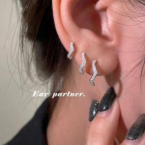 EAR PARTNER-イヤーボーンリング 女性用、イヤーピアス、イヤーリング、寝ている間もイヤリングを外さなくて良いイヤースタッド、イヤーボーンスタッド、イヤーバックル、イヤーアクセサリー（eh-1942）
