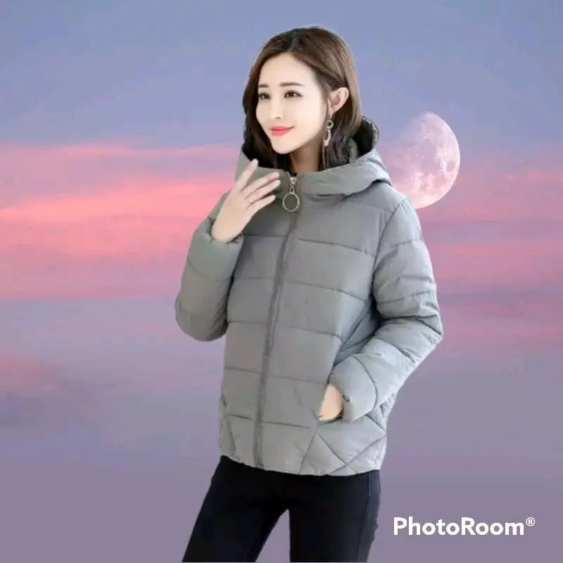 Jaket Wanita Winter Taslan ZN Waterproof & Windproof - Warna Hitam/Pink/Biru Denim/Abu/Broknwhite/Merah Bata/Biru Navy - Size S-XXL - High Tebal Nyaman Cewek Panjang Parka Blazer Parasut Bulu 6