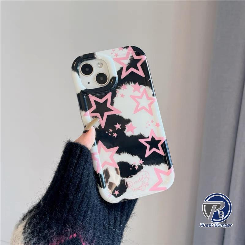 SS836 SOFTCASE SILIKON BINTANG HITAM FOR IPHONE 6 6S 7G 8G SE 2 3 6+ 7+ 8+ X XS XR 11 12 13 14 15 16 PRO MAX PB4458 2