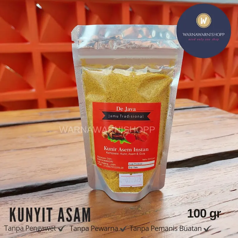Minuman Sari Jahe Merah Instan Beras Kencur Temulawak Kunyit Asam Sinom Kunci Sirih Kunyit Putih 100 gr Organik Air 5