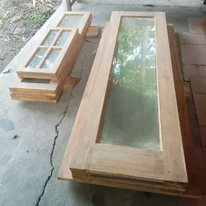 Daun Jendela Jati Kayu Natural untuk Rumah dan Interior Desain Minimalis
