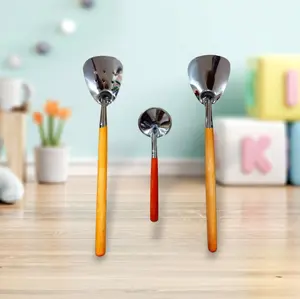 Paket 3 Pcs Sodet Stainless Gagang Kayu Rapet Gagang Kayu Bolong - Kitchenware Buah Steel