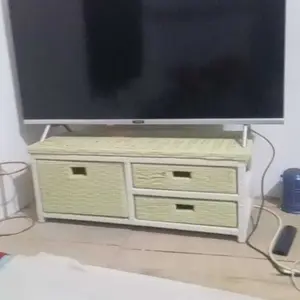 Meja Tv Rotan Sintetis Laci 3.Mini Meja Minimalis  Penyimpanan  Tahan Lama