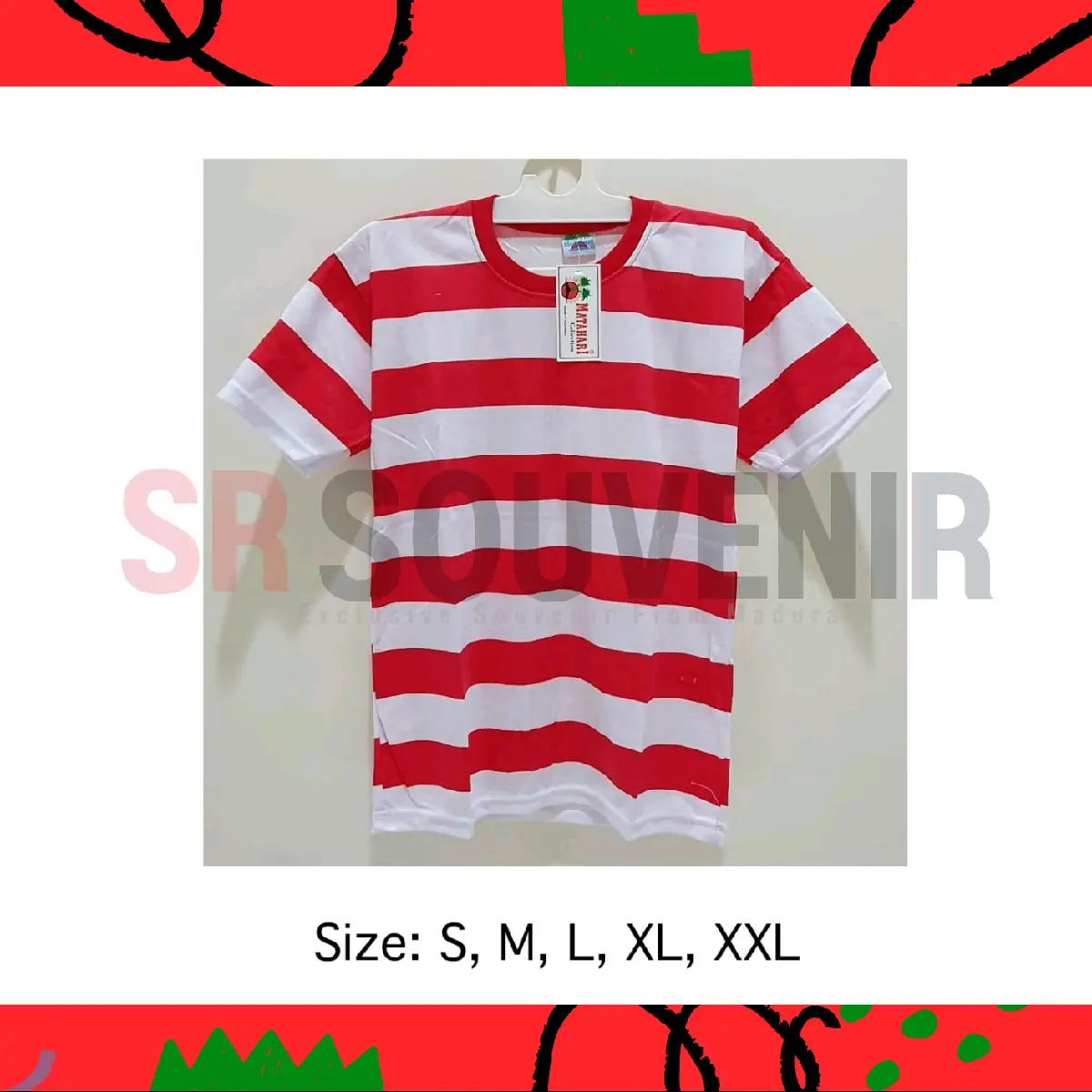 Kaos Merah Putih | Salur | Lorek Nyaman Unik Baju Motif