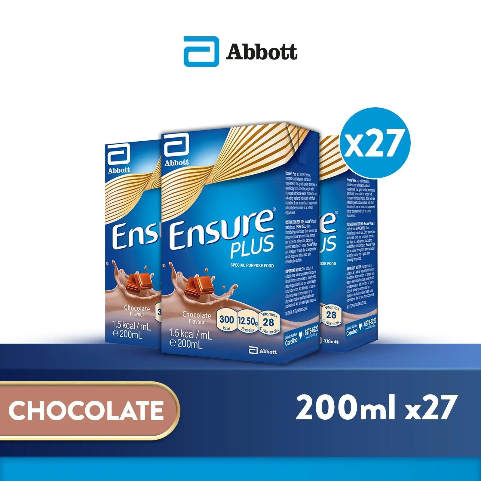 [Carton Of 27] - Ensure Plus - Chocolate 200ml
