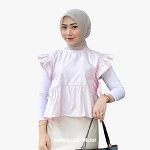 Baila Inner Vest Rufle Tali Samping Bahan Katun Santai