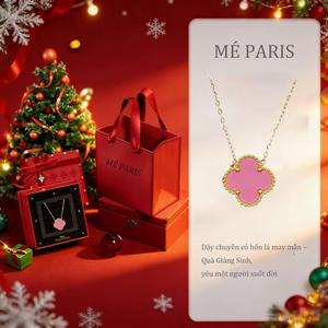 Dây Chuyền Cỏ Bốn Lá May Mắn 13mm - Nhẹ Sang Thời Trang Đơn Giản - Quà Giáng Sinh Cho Vợ Bạn Gái - Phụ Kiện Đẹp Ý Nghĩa