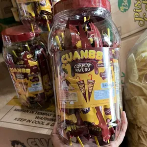 Cuan88 Cokelat Payung Rasa Cokelat & Payung Kemasan Jar 25 Pcs Snack Enak untuk Camilan jajan lebaran 2026 murah wafer kaleng Paket Lengkap