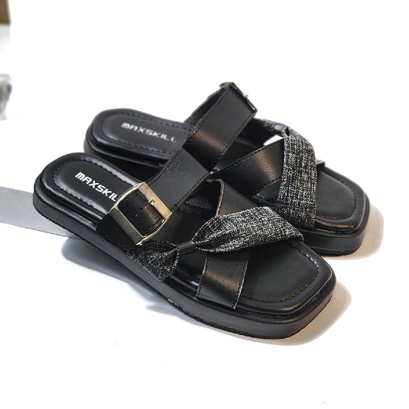 MAXSKILL-ELENA  sandal remaja kekinian super lucu elegant  tali bahan kanvas 5