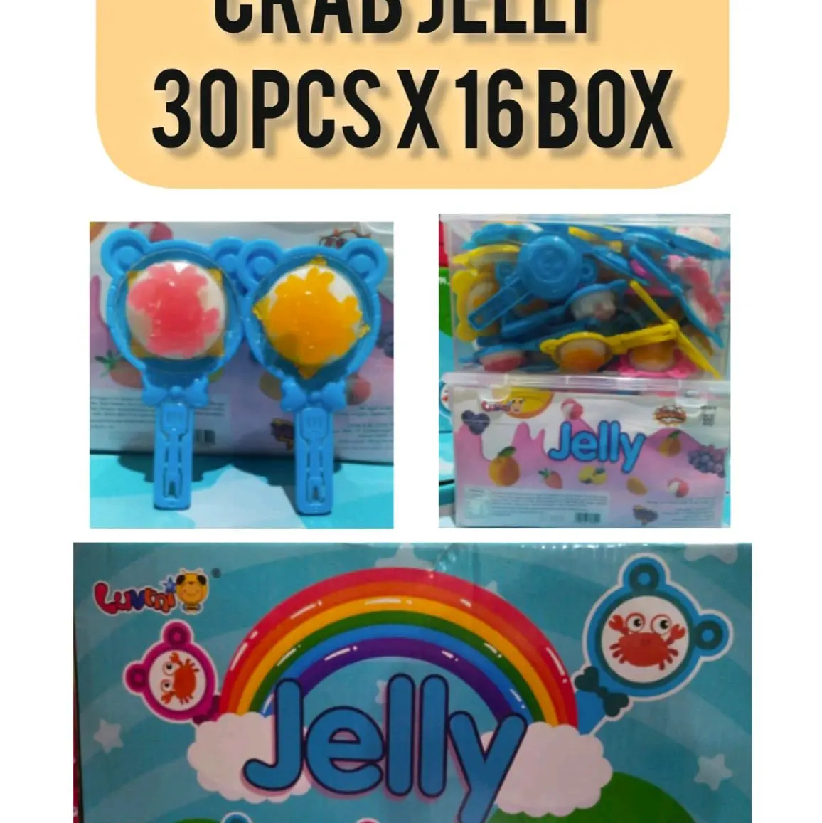 Crab Jelly permen lunak bentuk kepiting isi 30pcs per box Candy Camilan Food Snack