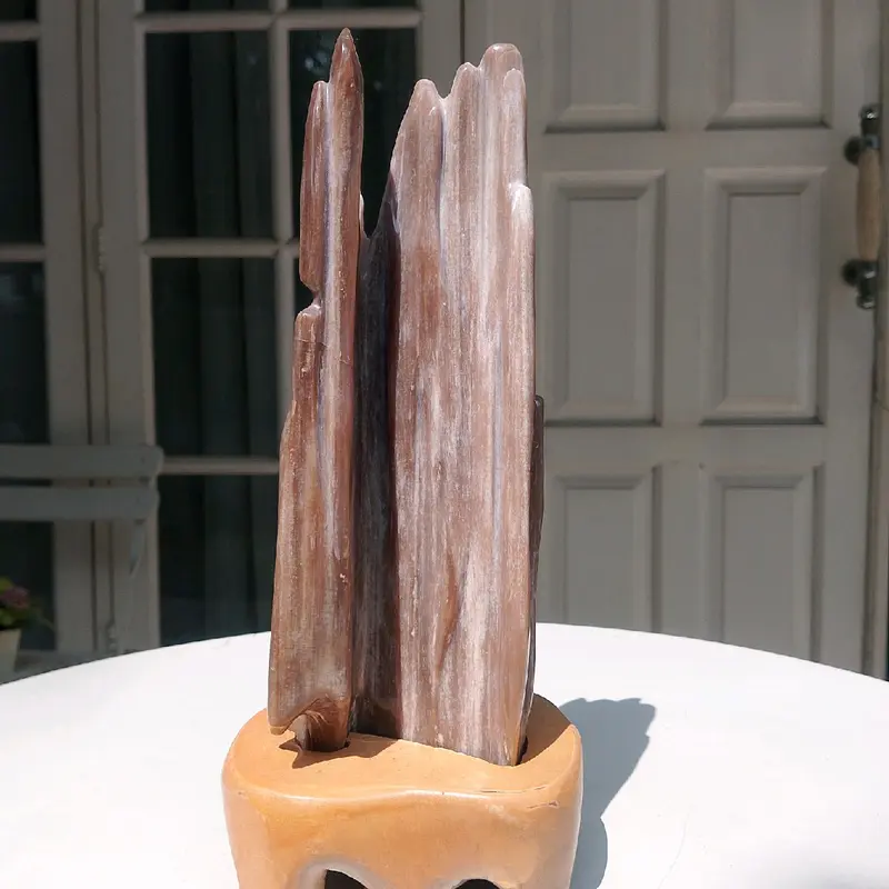 Batu Fosil Kayu Petrified Wood Agate Grade High Quality Pola Coklat 0