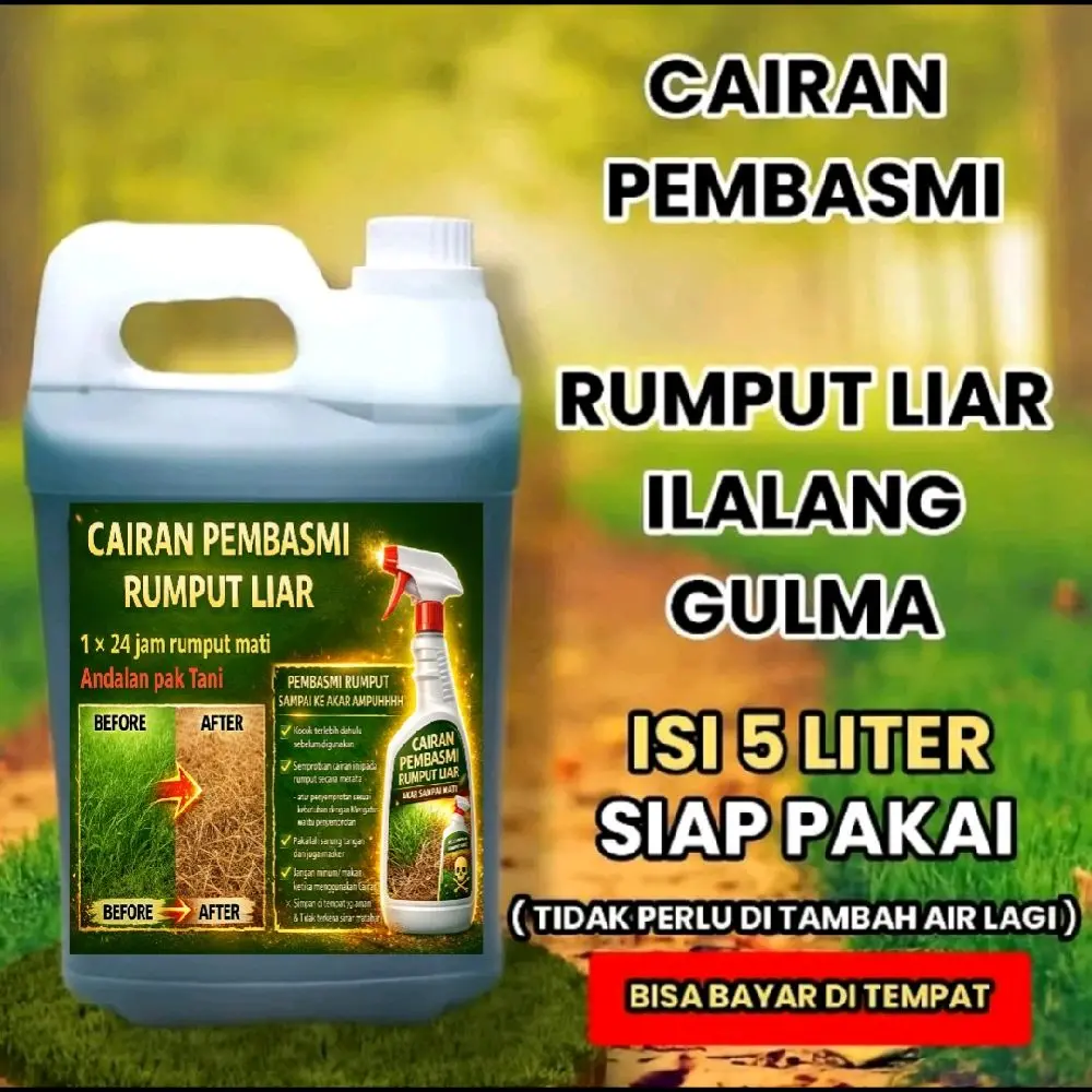 Andalan Bogor Farm Pembasmi Rumput Liar dan Gulma 5Liter siap pakai,tak perlu dicampur air untuk Kebun,halaman dan Ladang Kontrol Rumput Liar dengan Efektif