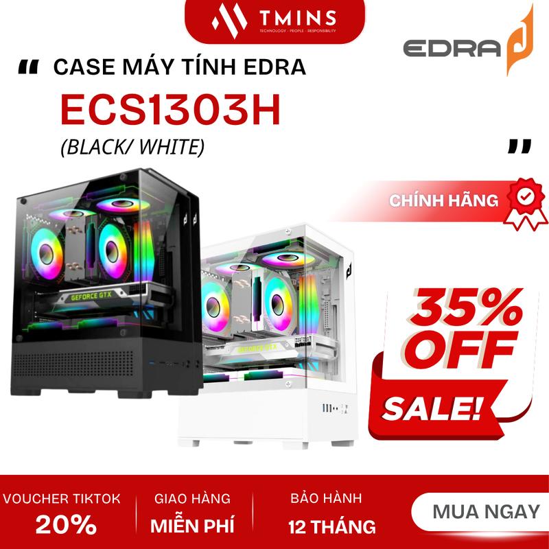 Case máy tính EDRA ECS1303H (BLACK/ WHITE)