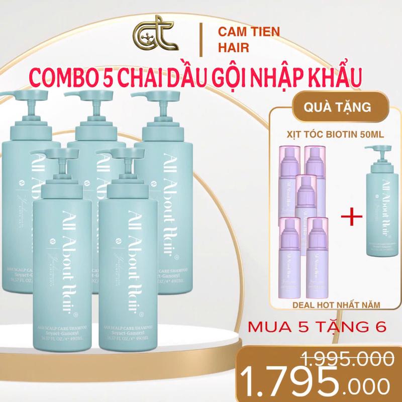 COMBO 5 DẦU GỘI ALL ABOUT HAIR NHẬP KHẨU  THÁI LAN 490ML