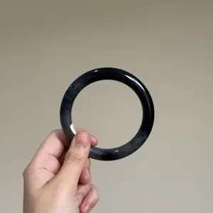 Gelang Hitam Klasik Giok Xiuyu Asli Alami Gelang Jet Black Kilat Gelang Pria Gelang Wanita