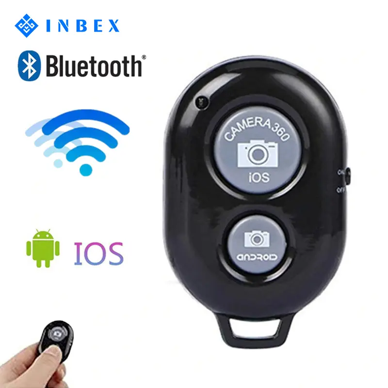 【Hot Selling】INBEX Bluetooth Remote Control/Remote Selfie Shutter /Wireless Remote for Android IOS Smartphone Lampu Tripod