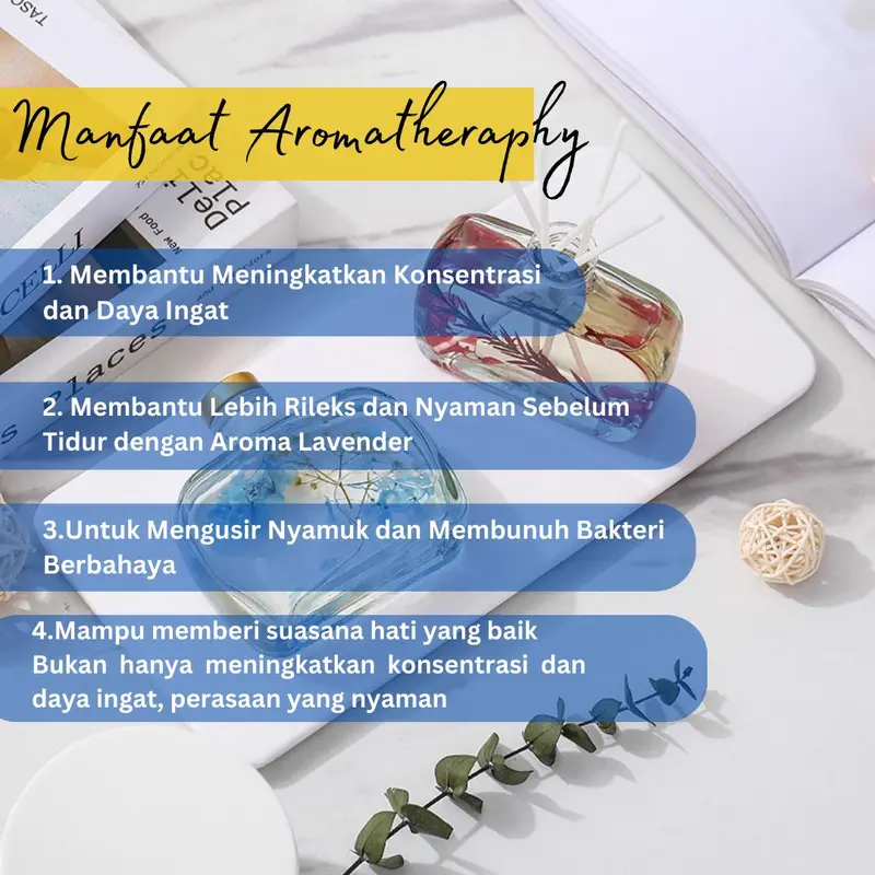 Scenthabit Reed Diffuser Blue Wind 3pcs Pewangi Pengharum Ruangan Batang Stick Rotan 100ml tahan 60 hari 8