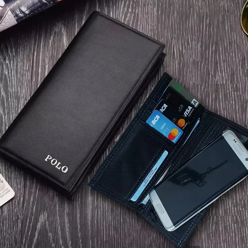5.5 Super Gratis Ongkir!! BAYAR DI TEMPAT POLO Long Leather Business Wallet Famous Brand / Dompet Pria Panjang Bahan Import sw005 1