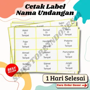[100 NAMA] CETAK LABEL NAMA UNDANGAN BISA COD - PRINT STIKER UNDANGAN - CETAK STIKER UNDANGAN 103 - CETAK STIKER UNDANGAN -  Kertas Note Tom & Jerry