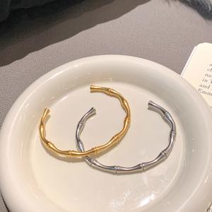 Gelang Pautan Buluh Gaya Korea, SUNQ Rantai Bangles kamassi titanium