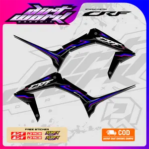 STRIPING HONDA CRF 150L NEW MOTIF POLA MENUTUP BODY VARIASI GLOSSY CHROME HOLOGRAM BY DIRTWORK GRAPHIX